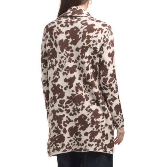 HAUTE HIPPIE STYLE Chocolate Cow Pattern Knit Blazer - Picture 2 of 2
